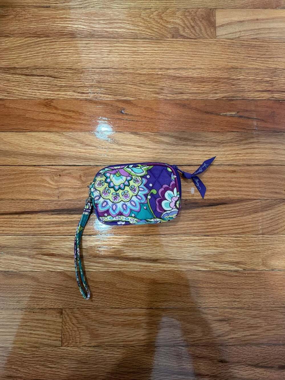 Vera Bradley Quilted Floral Paisley Wristlet Card Key Holder Pouch Purse